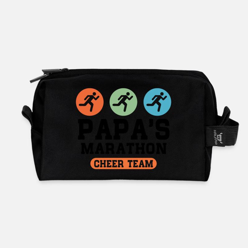 Papas Marathon Cheer Team - Recycelte Kulturtasche - Schwarz