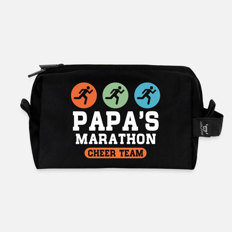 Papas Marathon Cheer Team - Recycelte Kulturtasche - Schwarz
