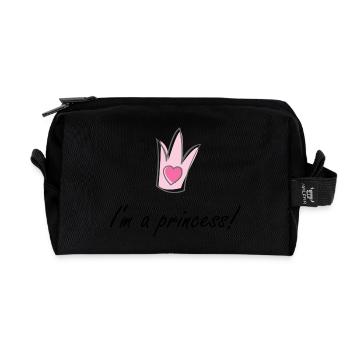 I'm a princess! - Recycled Toiletry Zip Bag - black - Front