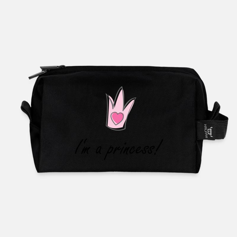 I'm a princess! - Recycled Toiletry Zip Bag - black