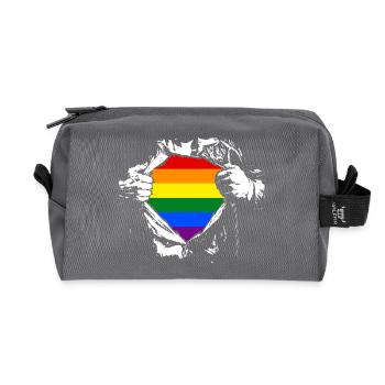 Gay Pride - Supergay - Trousse de toilette en tissu recyclé - anthracite - Devant