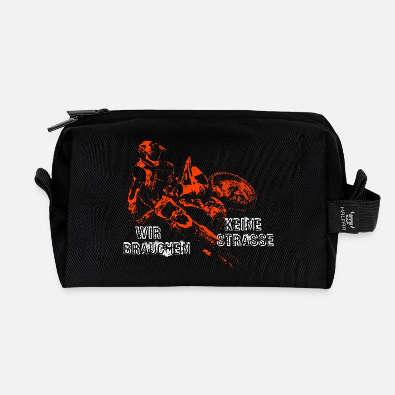 Motocross - Recycelte Kulturtasche - Schwarz