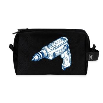 Bohrmaschine - Recycelte Kulturtasche - Schwarz - Vorne