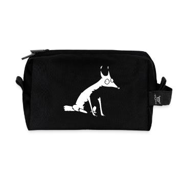 White Fox no 1 - Recycled Toiletry Zip Bag - black - Front