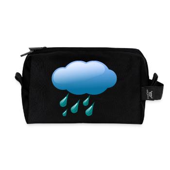 Wolken,Wetter,Regen - Recycelte Kulturtasche - Schwarz - Vorne
