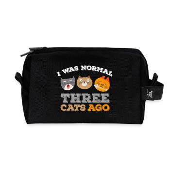 Cat Cats Kitty Meow Gift - Recycled Toiletry Zip Bag - black - Front