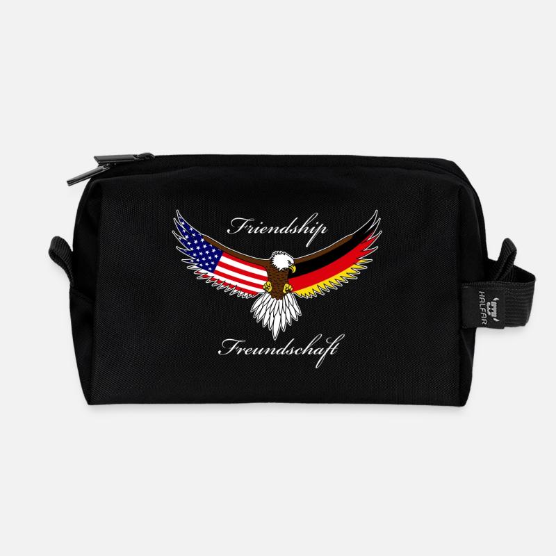 Deutsch amerikanische Freundschaft - Recycelte Kulturtasche - Schwarz