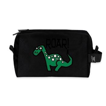 Dinosaur Roar - Recycled Toiletry Zip Bag - black - Front