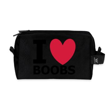 I Love Boobs - Recycelte Kulturtasche - Schwarz - Vorne