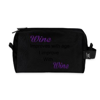 Wine - Recycelte Kulturtasche - Schwarz - Vorne