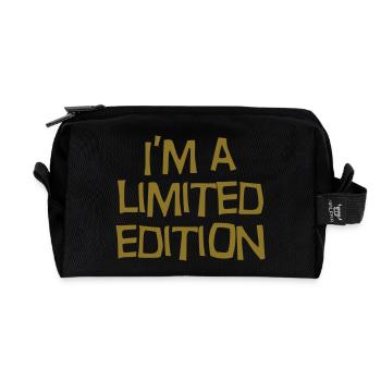 Limited Edition / Quote / Funny / Humor / Citation - Recycled Toiletry Zip Bag - black - Front