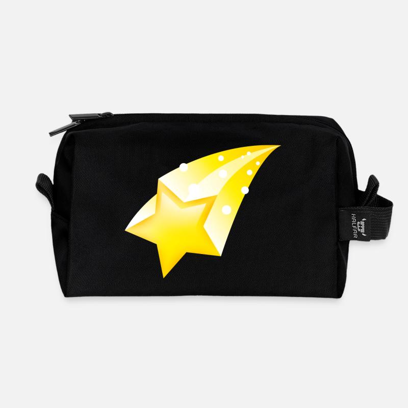 Smiley Falling Star - Recycelte Kulturtasche - Schwarz