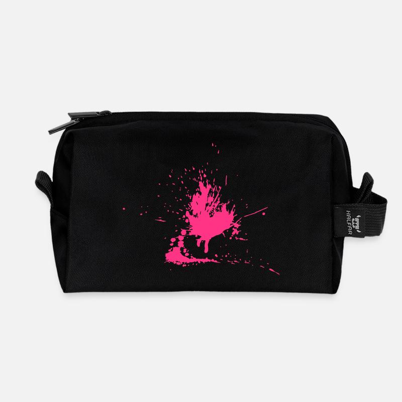 Farbklecks - Recycelte Kulturtasche - Schwarz