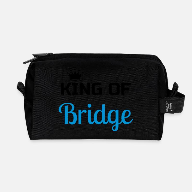 bridge / bridgeur / bridgeuse / cartes - Trousse de toilette en tissu recyclé - noir