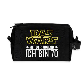 Das wars mit der Jugend - 70. Geburtstag Geschenk - Recycelte Kulturtasche - Schwarz - Vorne