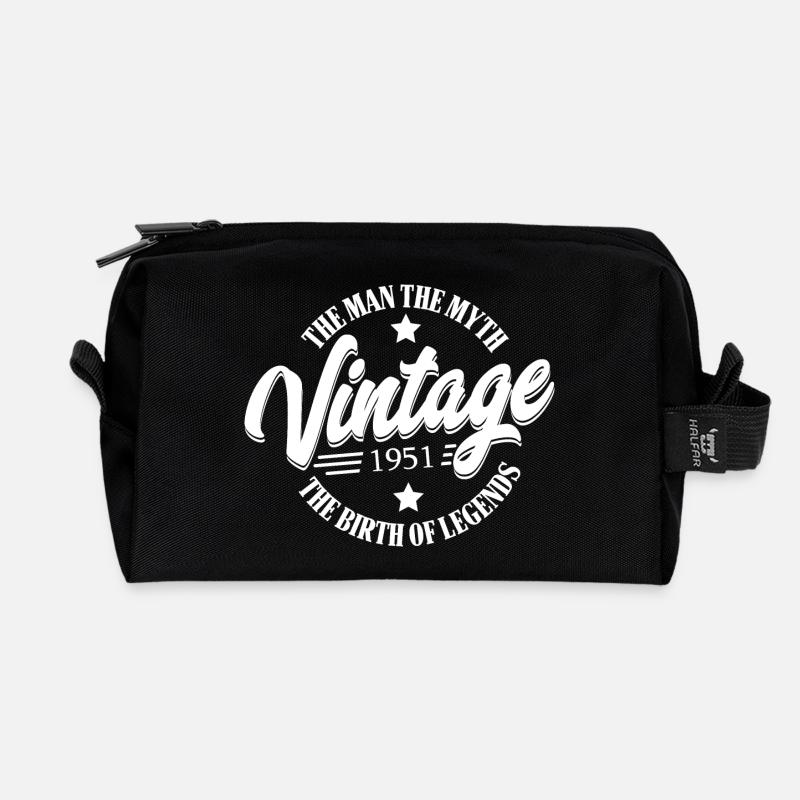 Geburtstag Mann Herren Vintage - Recycelte Kulturtasche - Schwarz