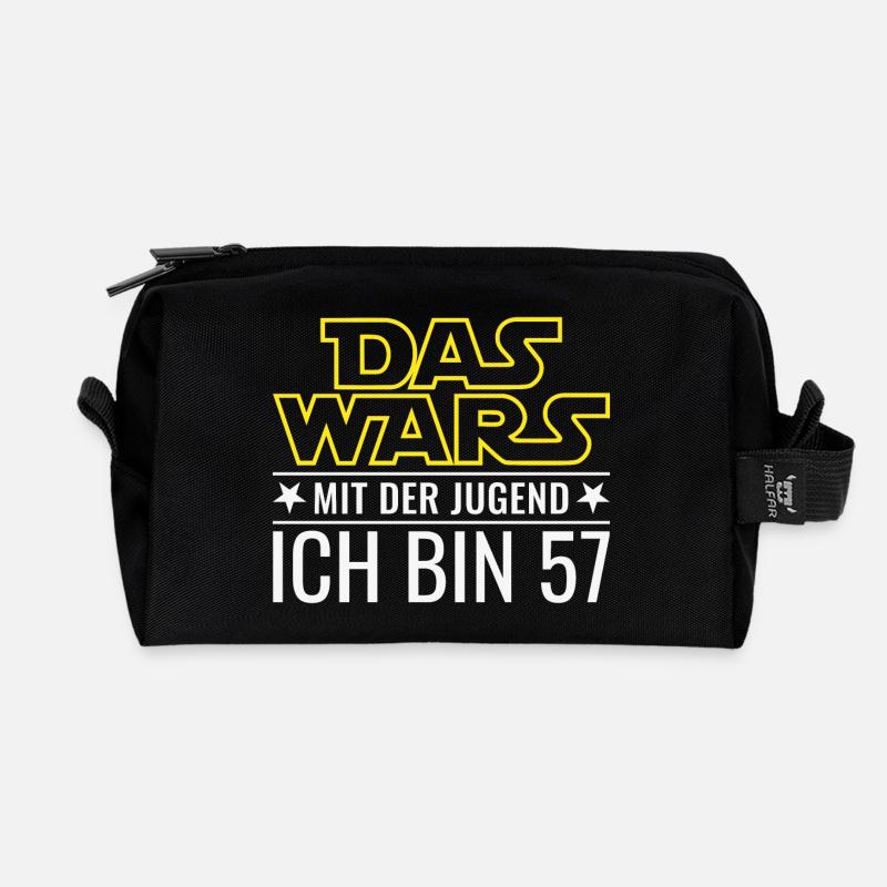 Das wars mit der Jugend - 57. Geburtstag Geschenk - Recycelte Kulturtasche - Schwarz