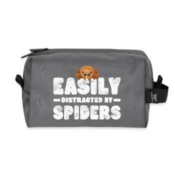 Spider Tarantula - Recycled Toiletry Zip Bag - anthracite - Front