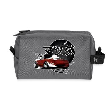 Japanese car Miata Mx5 red - Recycled Toiletry Zip Bag - anthracite - Front