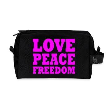 Love peace freedom - Recycelte Kulturtasche - Schwarz - Vorne