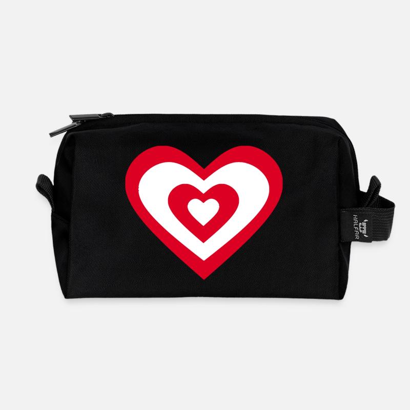 rotes Herz rot Herzen rot Herz Geschenk - Recycelte Kulturtasche - Schwarz