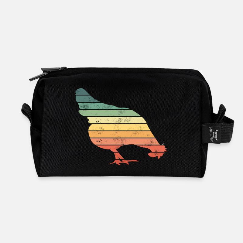 Huhn Hühner - Recycelte Kulturtasche - Schwarz