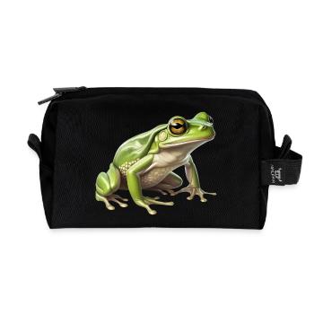 laubfrosch - Lebendiges Tier-Design - Recycelte Kulturtasche - Schwarz - Vorne