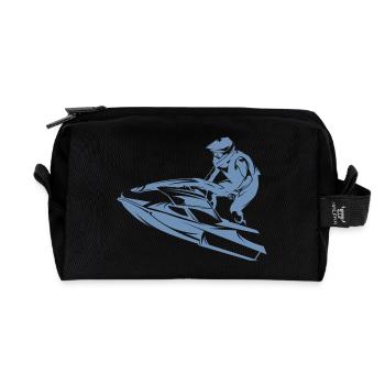 Jet ski rapide en silhouette - Trousse de toilette en tissu recyclé - noir - Devant