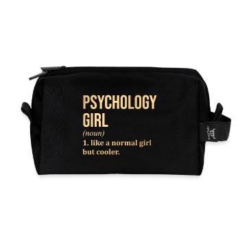 Psychology Girl Funny Saying - Recycled Toiletry Zip Bag - black - Front