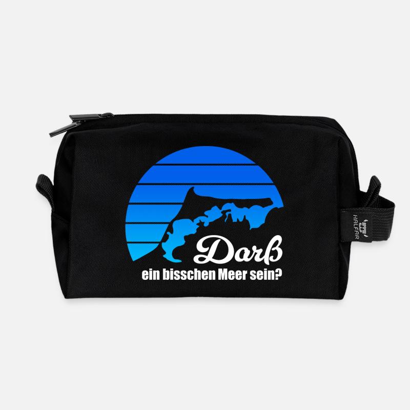 Darß ein bisschen Meer sein? Ostsee Fischland blau - Recycelte Kulturtasche - Schwarz