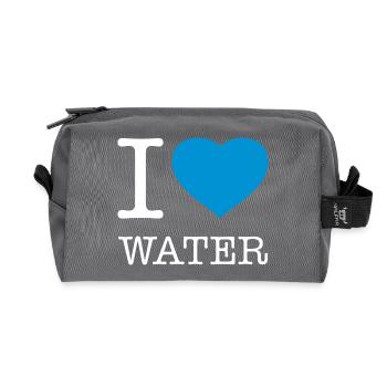 I LOVE WATER Wasser - Recycled Toiletry Zip Bag - anthracite - Front