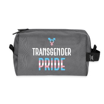 LGBTQ Pride Month - Transgender Pride - Recycled Toiletry Zip Bag - anthracite - Front
