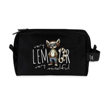 Very demure Lemur, very mindful! - Recycelte Kulturtasche - Schwarz - Vorne