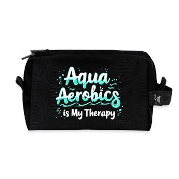 Aqua Aerobics Is My Therapy - Recycled Toiletry Zip Bag - black - Front