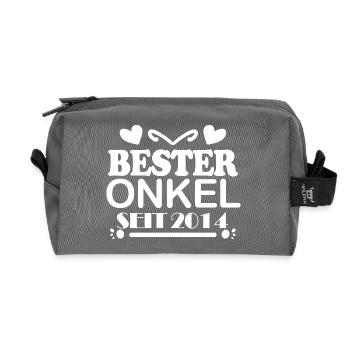 Best uncle since 2014 - Recycled Toiletry Zip Bag - anthracite - Front