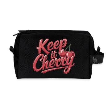 Keep It Cherry Cherries pour un fan de cerise - Trousse de toilette en tissu recyclé - noir - Devant