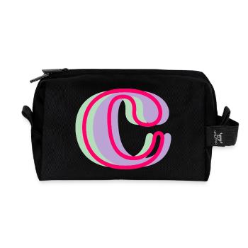 Letter c multicoloured - original gift idea - Recycled Toiletry Zip Bag - black - Front
