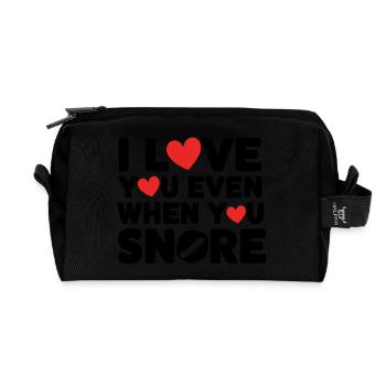 I Love You Even When You Snore - Recycled Toiletry Zip Bag - black - Front
