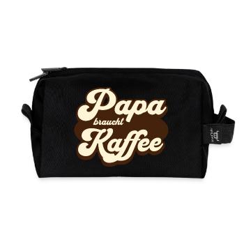 Cool Dad Needs Coffee Dad Coffee Junkie - Recycled Toiletry Zip Bag - black - Front