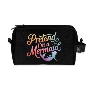 Mermaid Fable Mermaids Fairy Tale - Recycled Toiletry Zip Bag - black - Front