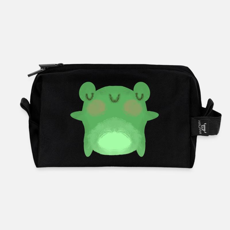 Frosch - Recycelte Kulturtasche - Schwarz