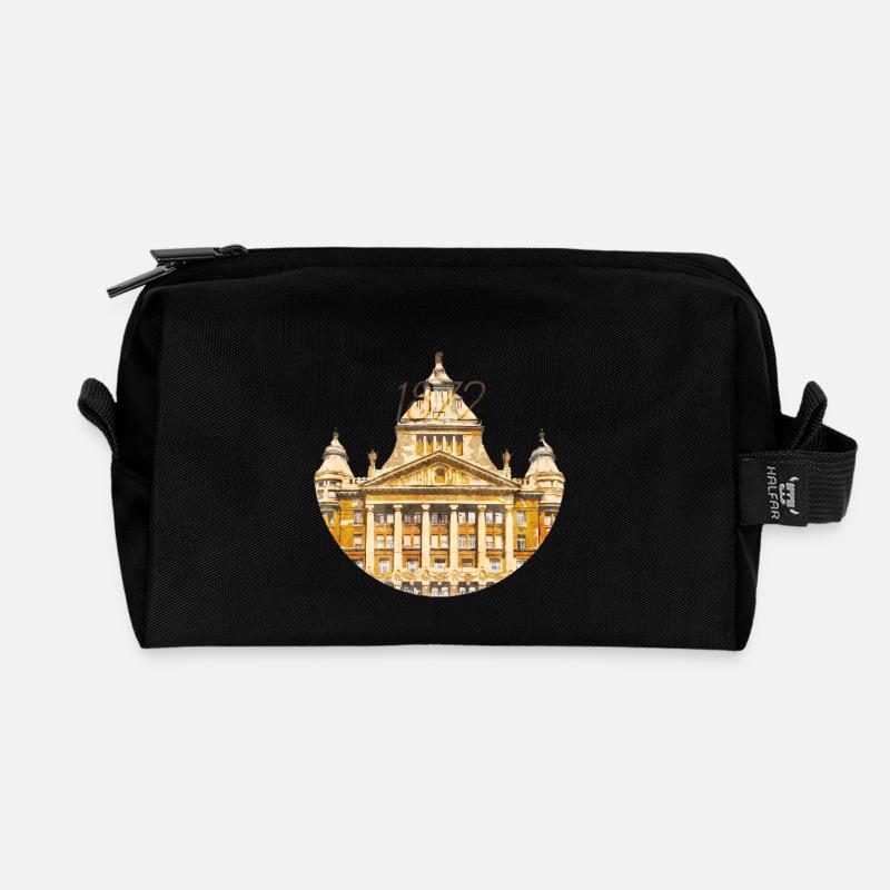 1872 Anker Palace Budapest - Recycelte Kulturtasche - Schwarz