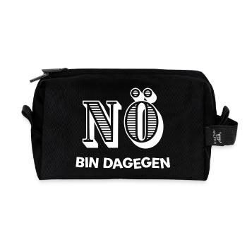 NÖ - BIN DAGEGEN - Recycelte Kulturtasche - Schwarz - Vorne
