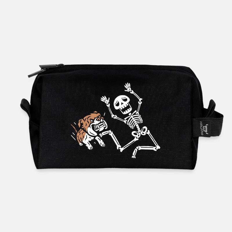 Skeleton running - Recycelte Kulturtasche - Schwarz