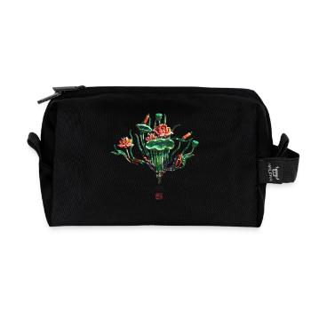 Chinesisch_Blumen in the Forbidden Stadt_Lotus1420 - Recycled Toiletry Zip Bag - black - Front