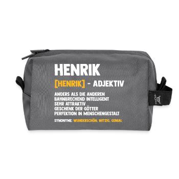 Henrik - Recycelte Kulturtasche - Anthrazit - Vorne