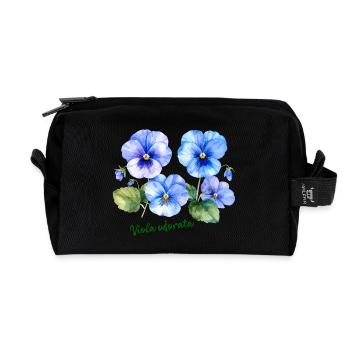 Viola odorata - botanische Illustration - Recycelte Kulturtasche - Schwarz - Vorne