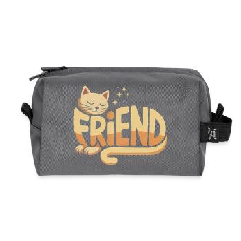 Katzenfreund - Niedliches Katzenlogo - Recycelte Kulturtasche - Anthrazit - Vorne