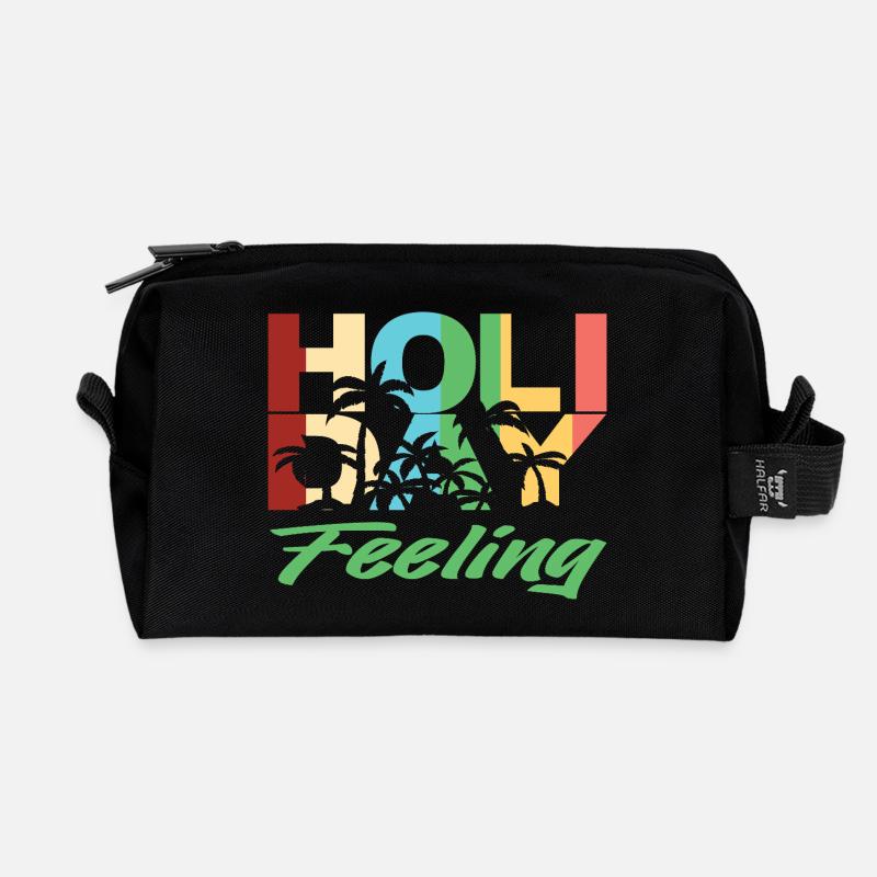 Holiday Feeling  - Recycelte Kulturtasche - Schwarz