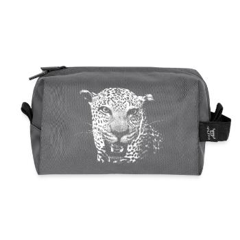 Leopard - Recycelte Kulturtasche - Anthrazit - Vorne